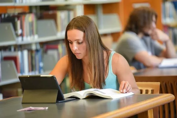 Image of female student studying 